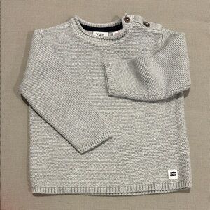 Zara Bay Gray Cotton Knit Sweater 12-18